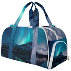 Aurora Borealis Mountain Reflection Burner Gym Duffel Bag by Grandong