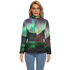 Aurora Borealis Nature Sky Light Women s Puffer Bubble Jacket Coat by Grandong