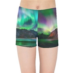 Aurora Borealis Nature Sky Light Kids  Sports Shorts by Grandong