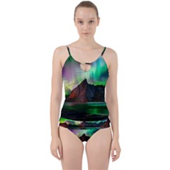 Aurora Borealis Nature Sky Light Cut Out Top Tankini Set by Grandong