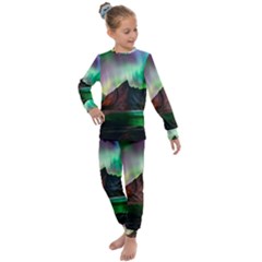 Aurora Borealis Nature Sky Light Kids  Long Sleeve Set  by Grandong