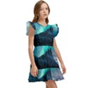 Aurora Borealis Mountain Reflection Kids  Winged Sleeve Dress View3