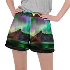 Aurora Borealis Nature Sky Light Women s Ripstop Shorts by Grandong