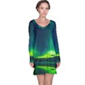 Iceland Aurora Borealis Long Sleeve Nightdress View1