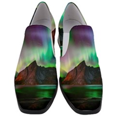 Aurora Borealis Nature Sky Light Women Slip On Heel Loafers by Grandong