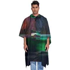 Aurora Borealis Nature Sky Light Men s Hooded Rain Ponchos by Grandong