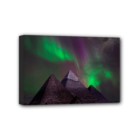 Aurora Northern Lights Phenomenon Atmosphere Sky Mini Canvas 6  X 4  (stretched) by Grandong