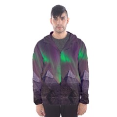 Aurora Northern Lights Phenomenon Atmosphere Sky Men s Hooded Windbreaker by Grandong