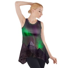 Aurora Northern Lights Phenomenon Atmosphere Sky Side Drop Tank Tunic by Grandong