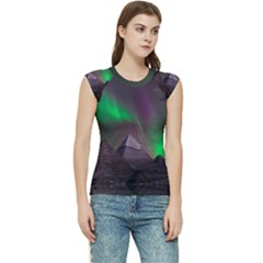 Aurora Northern Lights Phenomenon Atmosphere Sky Women s Raglan Cap Sleeve T-shirt by Grandong