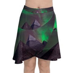 Aurora Northern Lights Phenomenon Atmosphere Sky Chiffon Wrap Front Skirt by Grandong