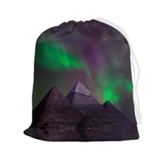 Aurora Stars Sky Mountains Snow Aurora Borealis Drawstring Pouch (2xl)