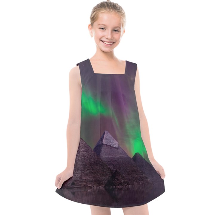 Aurora Northern Lights Phenomenon Atmosphere Sky Kids  Cross Back Dress