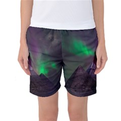 Aurora Northern Lights Celestial Magical Astronomy Women s Basketball Shorts by Grandong