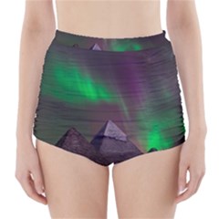 Aurora Northern Lights Celestial Magical Astronomy High-waisted Bikini Bottoms by Grandong