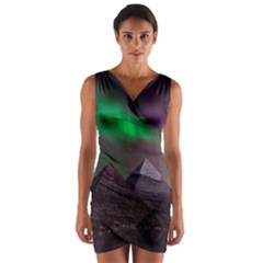 Aurora Northern Lights Celestial Magical Astronomy Wrap Front Bodycon Dress by Grandong