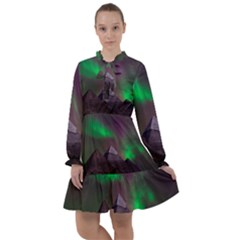 Aurora Northern Lights Phenomenon Atmosphere Sky All Frills Chiffon Dress by Grandong