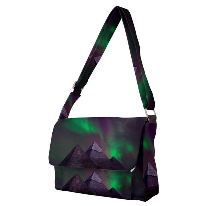 Aurora Northern Lights Phenomenon Atmosphere Sky Full Print Messenger Bag (M)