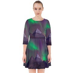 Aurora Northern Lights Celestial Magical Astronomy Smock Dress by Grandong