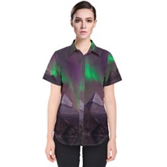 Aurora Northern Lights Celestial Magical Astronomy Women s Short Sleeve Shirt