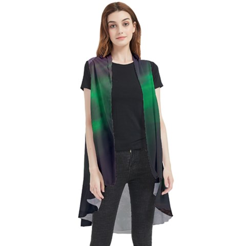 Aurora Northern Lights Phenomenon Atmosphere Sky Sleeveless Chiffon Waistcoat Shirt by Grandong