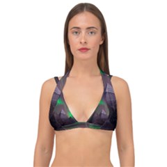 Aurora Stars Sky Mountains Snow Aurora Borealis Double Strap Halter Bikini Top by Grandong