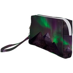 Aurora Stars Sky Mountains Snow Aurora Borealis Wristlet Pouch Bag (small) by Grandong