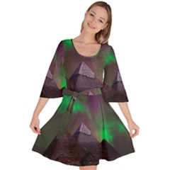 Aurora Northern Lights Celestial Magical Astronomy Velour Kimono Dress by Grandong