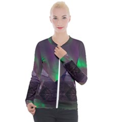 Aurora Northern Lights Celestial Magical Astronomy Casual Zip Up Jacket by Grandong