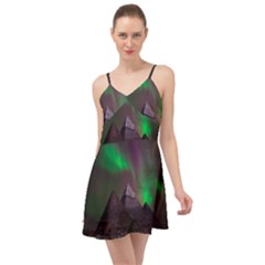 Aurora Northern Lights Celestial Magical Astronomy Summer Time Chiffon Dress by Grandong