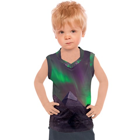 Aurora Northern Lights Celestial Magical Astronomy Kids  Sport Tank Top by Grandong