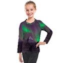 Aurora Northern Lights Celestial Magical Astronomy Kids  Long Mesh T-Shirt View1