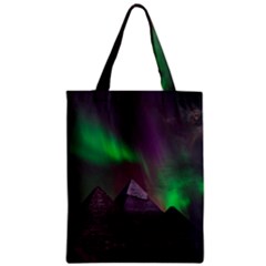 Fantasy Pyramid Mystic Space Aurora Zipper Classic Tote Bag by Grandong