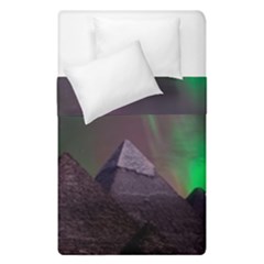 Fantasy Pyramid Mystic Space Aurora Duvet Cover Double Side (single Size) by Grandong