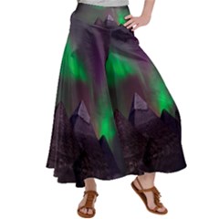 Fantasy Pyramid Mystic Space Aurora Women s Satin Palazzo Pants by Grandong