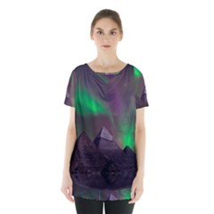 Fantasy Pyramid Mystic Space Aurora Skirt Hem Sports Top by Grandong