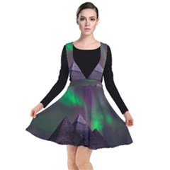 Fantasy Pyramid Mystic Space Aurora Plunge Pinafore Dress by Grandong