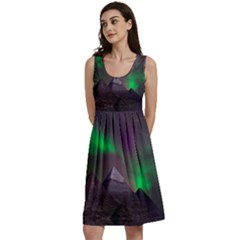 Fantasy Pyramid Mystic Space Aurora Classic Skater Dress by Grandong