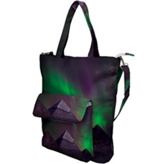 Fantasy Pyramid Mystic Space Aurora Shoulder Tote Bag by Grandong