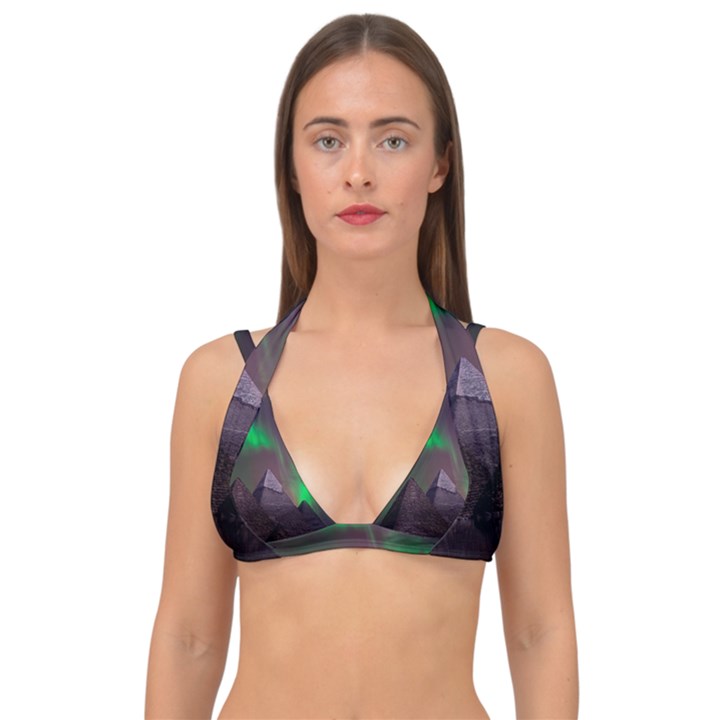 Fantasy Pyramid Mystic Space Aurora Double Strap Halter Bikini Top