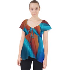 Colorful Fluid Art Abstract Modern Lace Front Dolly Top by Ravend