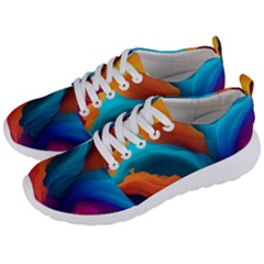 Colorful Fluid Art Abstract Modern Men s Lightweight Sports Shoes by Ravend