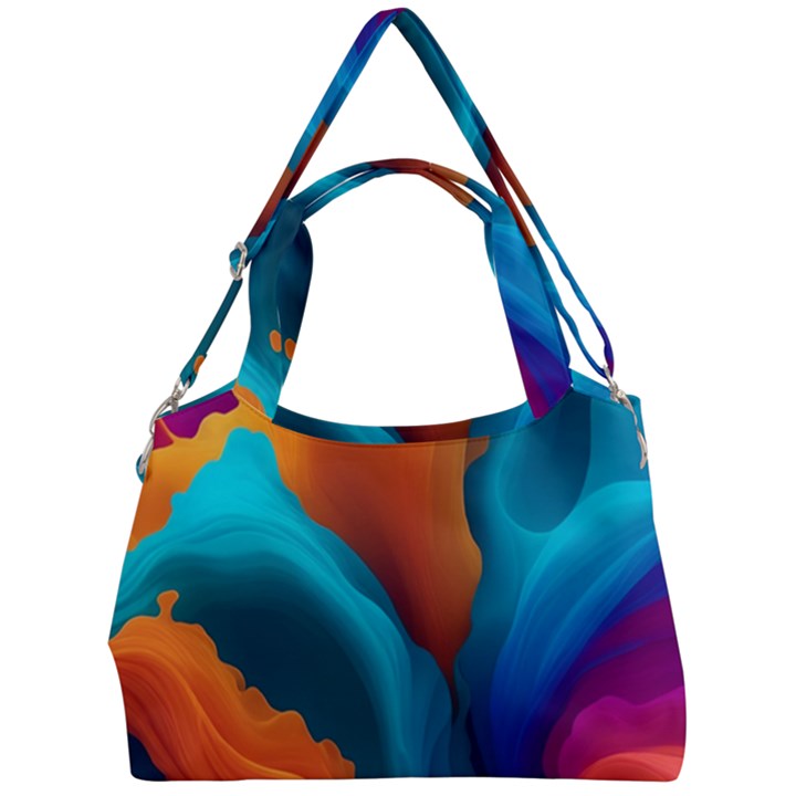 Colorful Fluid Art Abstract Modern Double Compartment Shoulder Bag