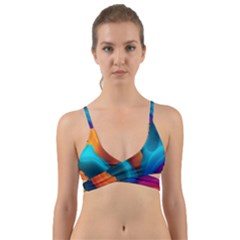 Colorful Fluid Art Abstract Modern Wrap Around Bikini Top by Ravend