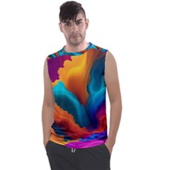 Colorful Fluid Art Abstract Modern Men s Regular Tank Top