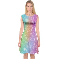 Rainbow Colors Spectrum Background Capsleeve Midi Dress by Ravend