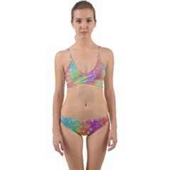 Rainbow Colors Spectrum Background Wrap Around Bikini Set by Ravend