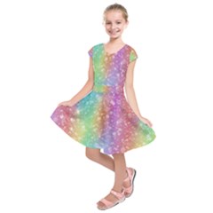 Rainbow Colors Spectrum Background Kids  Short Sleeve Dress by Ravend