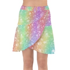 Rainbow Colors Spectrum Background Wrap Front Skirt by Ravend