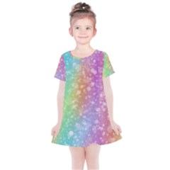 Rainbow Colors Spectrum Background Kids  Simple Cotton Dress by Ravend